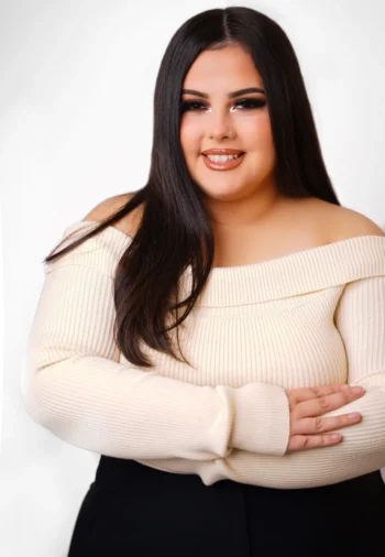 Professional studio portrait of Alexis Hernandez, founder of Vow of Hope Jewelry